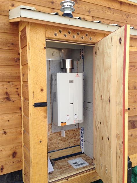 tankless water heater outside shelter